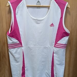 Adidas Pink and White Sleeveless Top